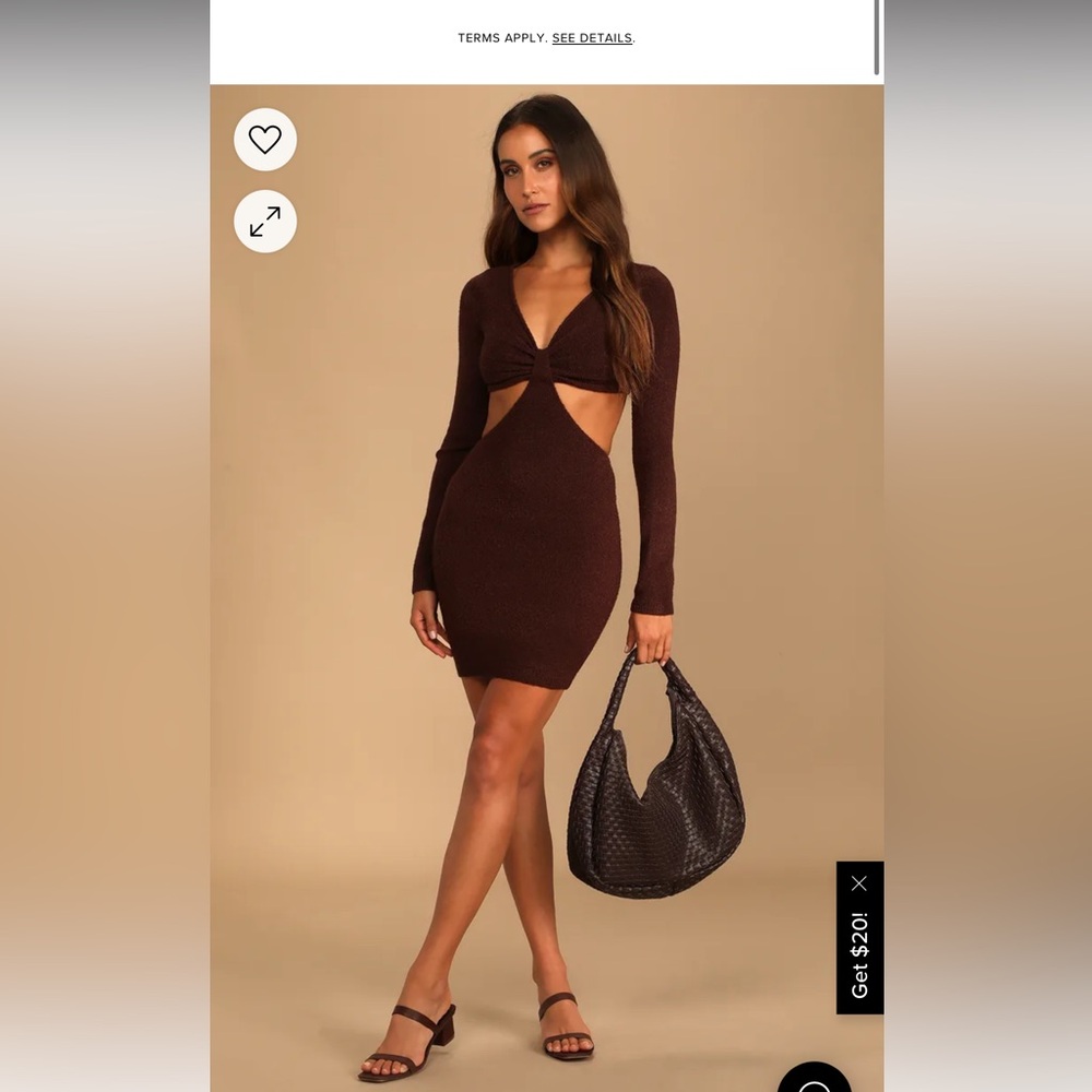 Lulu’s brown cutout sweater dress